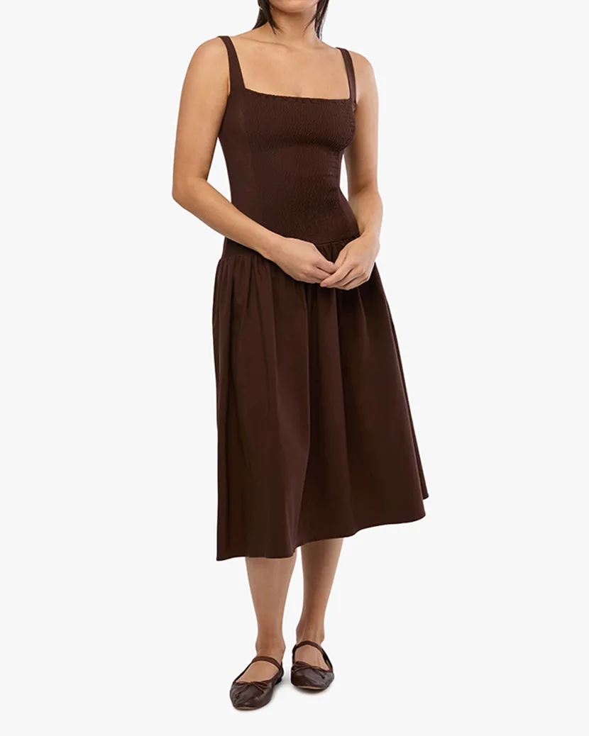 Smocked Drop Waist Midi Dress sold by WeWoreWhat