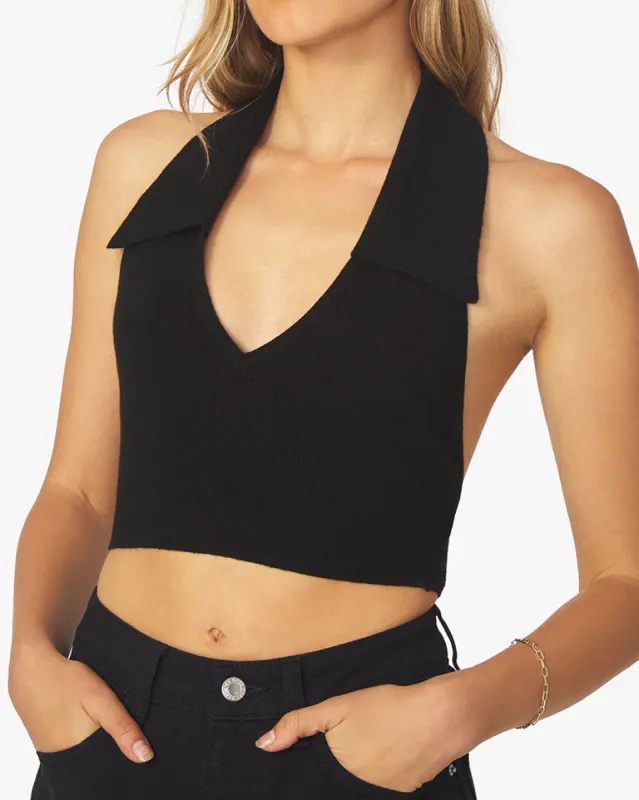 Collar Cable Knit Rib Halter made by WeWoreWhat