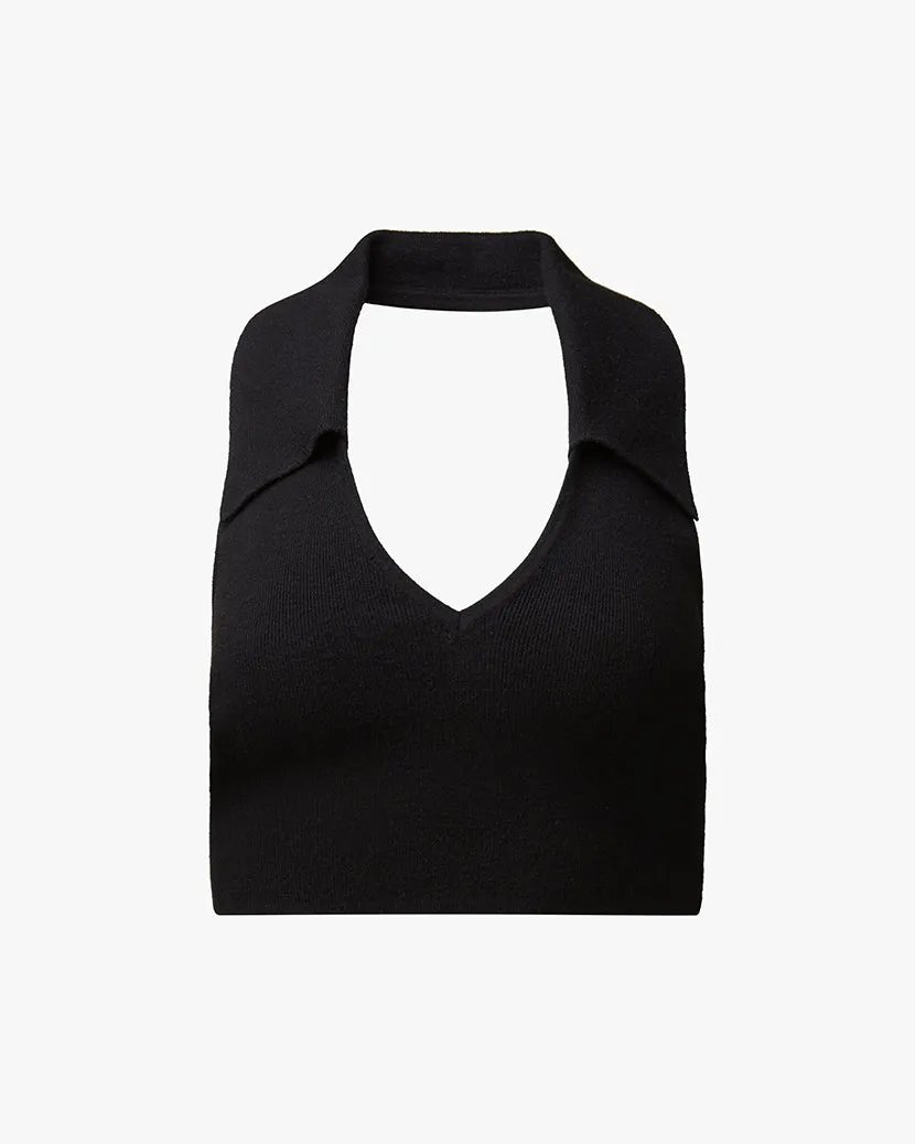 Collar Cable Knit Rib Halter sold by WeWoreWhat product image thumbnail 2