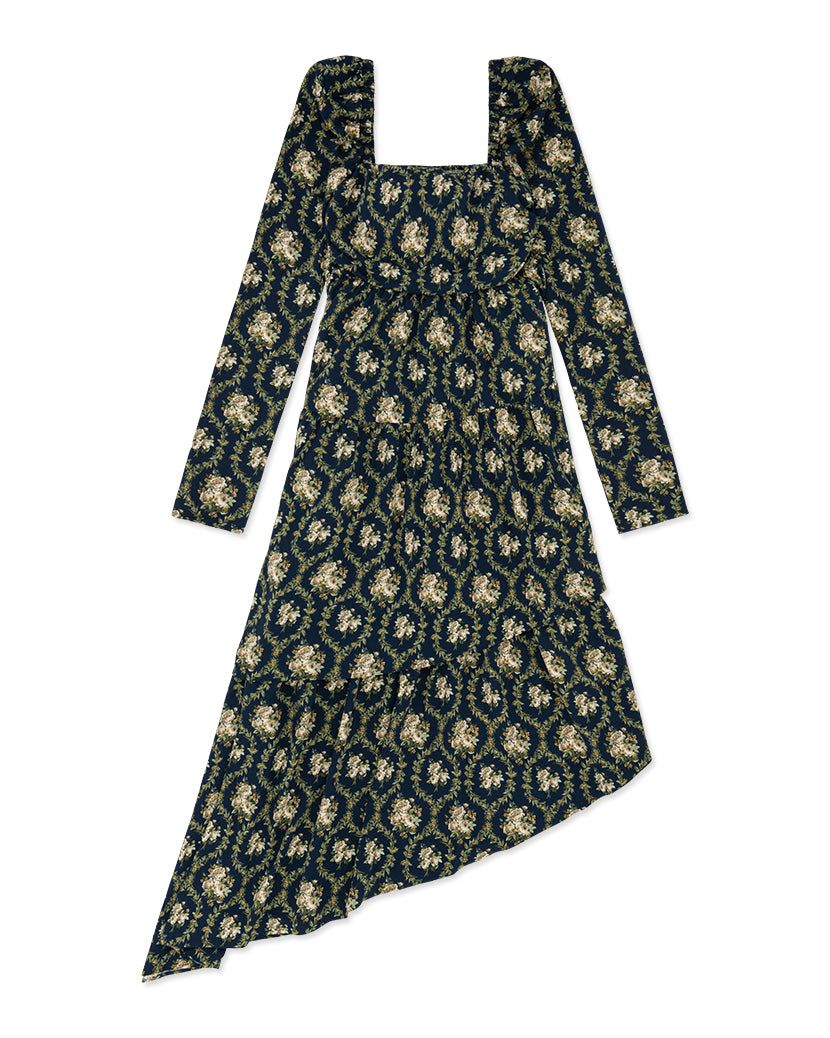 Puff Sleeve Victorian Floral Asymmetrical Tiered Dress sold by WeWoreWhat product image thumbnail 2