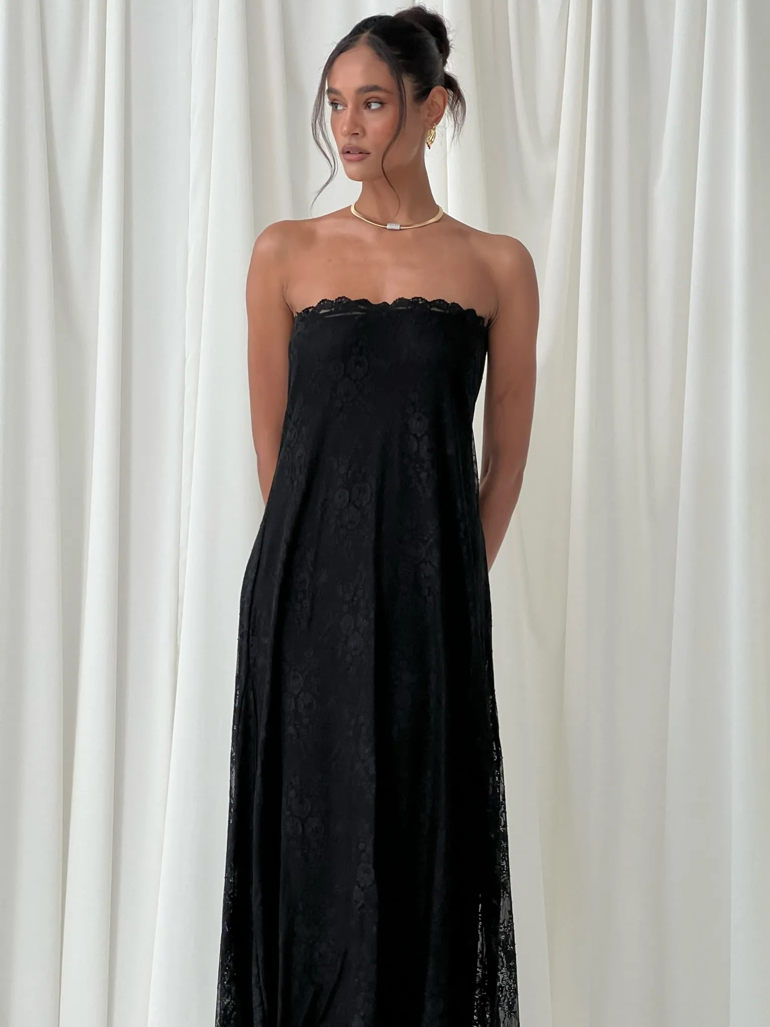 Strapless Lace Maxi Dress sold by WeWoreWhat product image thumbnail 3