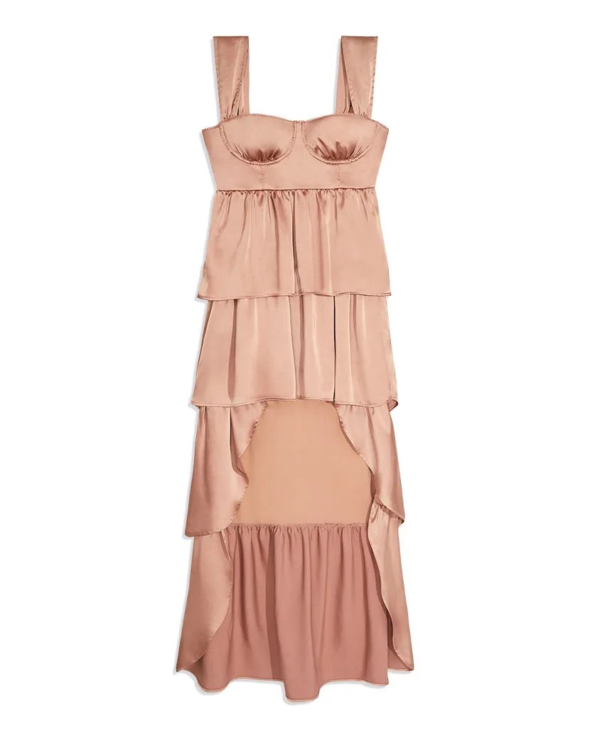 Corset High Low Satin Charmeuse Maxi Dress sold by WeWoreWhat product image thumbnail 2