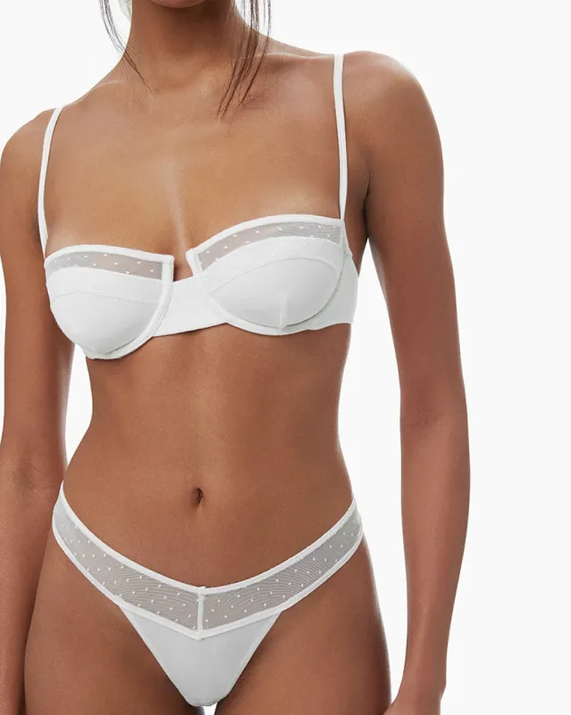 Balconette Swiss Dot Mesh Bra sold by WeWoreWhat