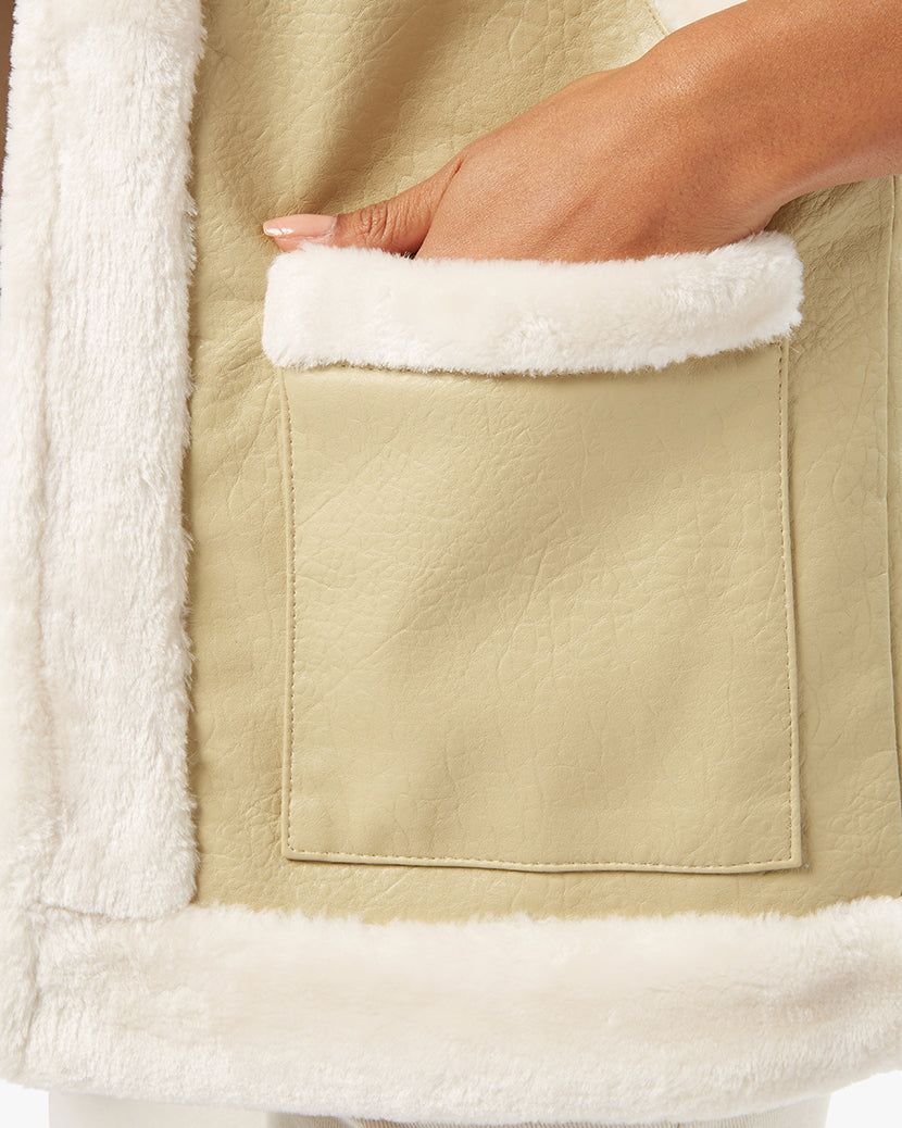 Reversible Matte Leather Faux Fur Vest sold by WeWoreWhat product image thumbnail 4