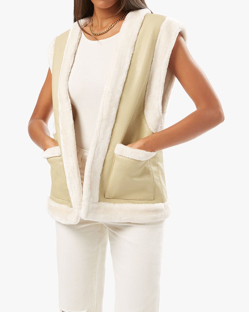 Reversible Matte Leather Faux Fur Vest sold by WeWoreWhat