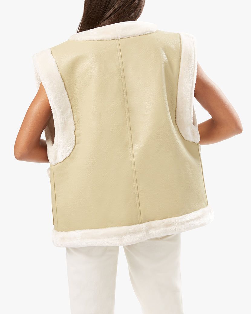 Reversible Matte Leather Faux Fur Vest sold by WeWoreWhat product image thumbnail 3