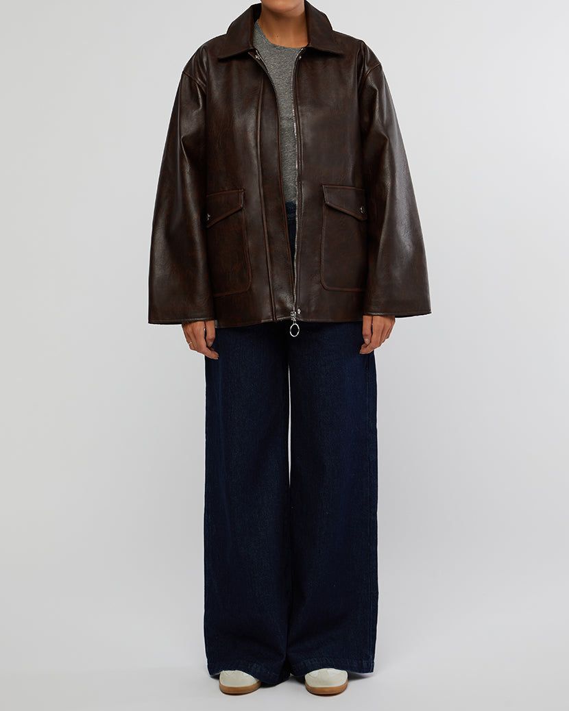 Vegan Leather Vintage Jacket sold by WeWoreWhat product image thumbnail 4