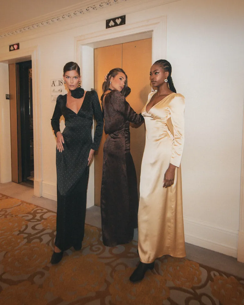 Cowl Back Mini Polka Dot Maxi Dress sold by WeWoreWhat product image thumbnail 3