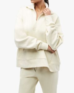 Half Zip Burnout Fleece Pullover sold by WeWoreWhat