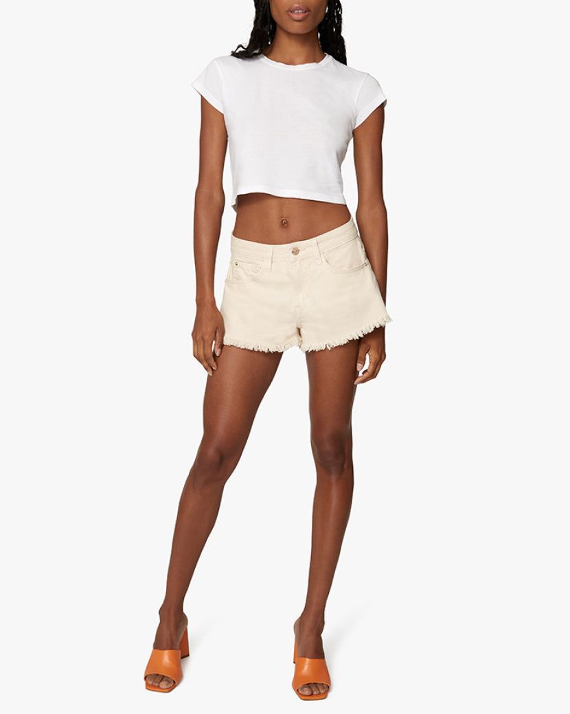 Low Rise Frayed Rigid Denim Short sold by WeWoreWhat