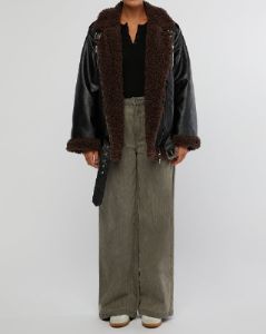 Oversized Faux Sherpa Moto Jacket sold by WeWoreWhat