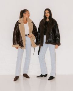 Oversized Faux Sherpa Moto Jacket sold by WeWoreWhat