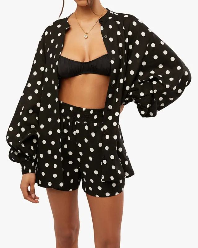Billow Sleeve Oversized Polka Dot Button Up sold by WeWoreWhat