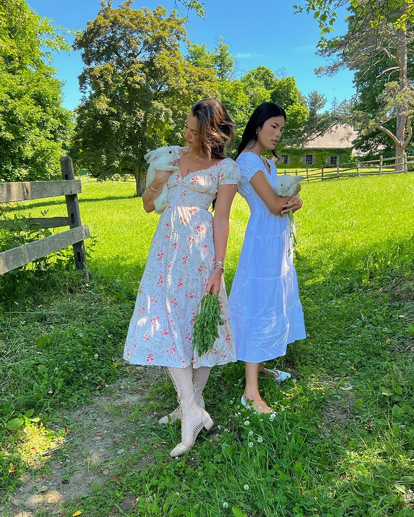 Puff Sleeve Cotton Poplin Smocked Midi Dress sold by WeWoreWhat product image thumbnail 2