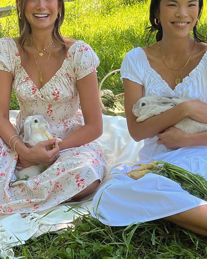 Puff Sleeve Cotton Poplin Smocked Midi Dress sold by WeWoreWhat product image thumbnail 3