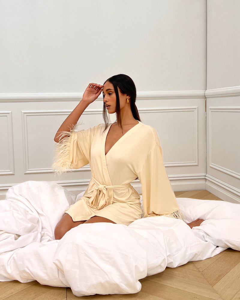 Feather Modal Jersey Robe sold by WeWoreWhat product image thumbnail 3