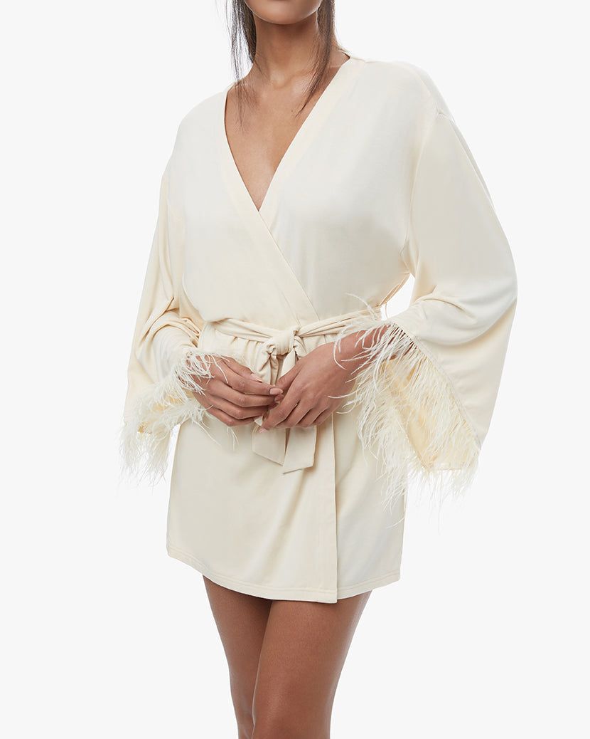 Feather Modal Jersey Robe sold by WeWoreWhat