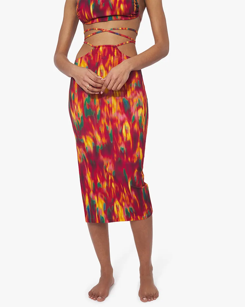 Cutout Fire Tie Dye Midi Skirt sold by WeWoreWhat product image thumbnail 5