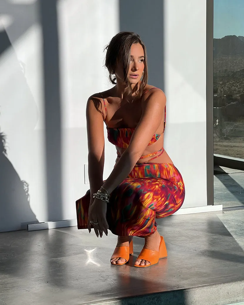 Cutout Fire Tie Dye Midi Skirt sold by WeWoreWhat product image thumbnail 4