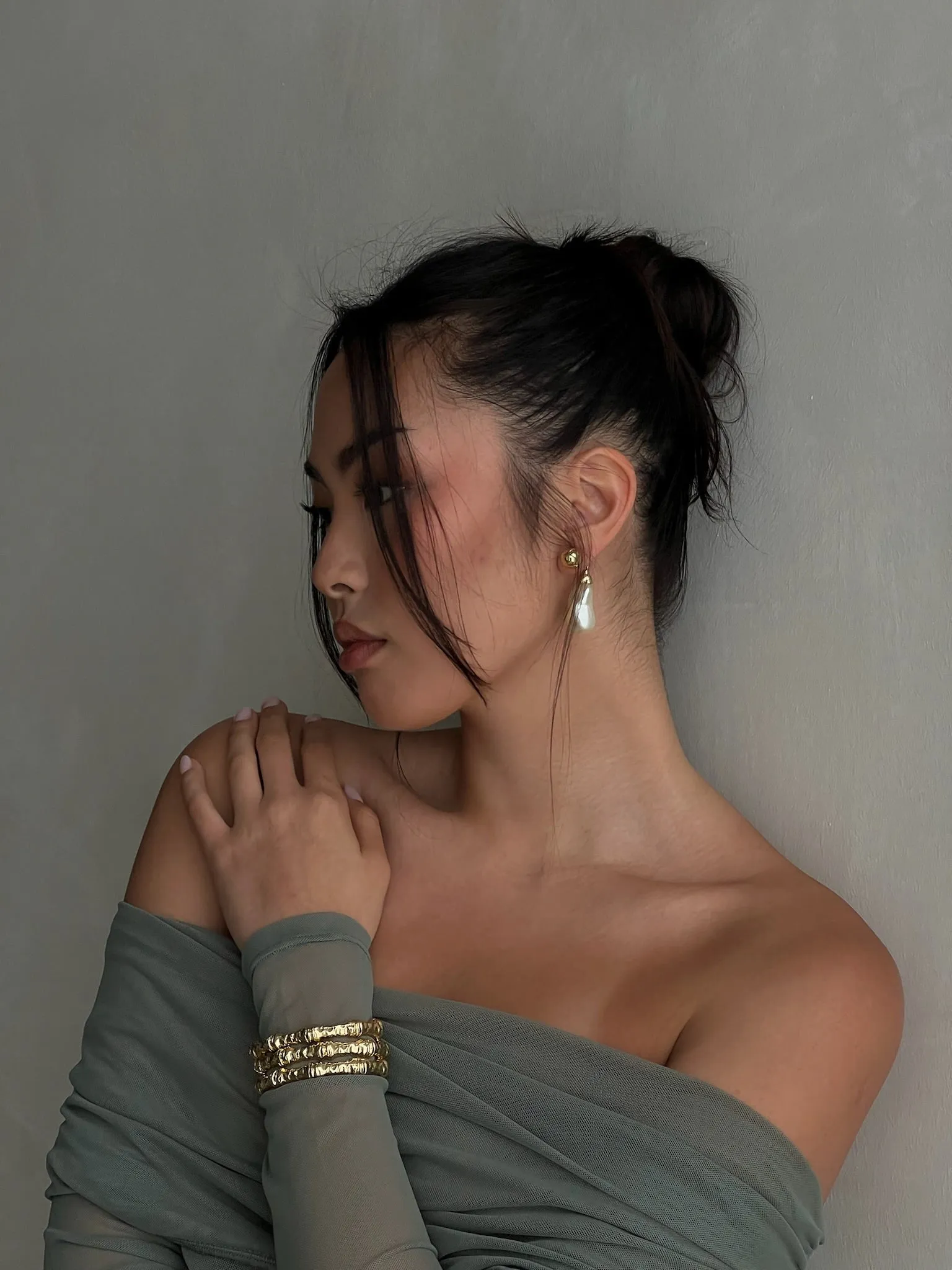 Hammered Bamboo Bangle sold by WeWoreWhat product image thumbnail 2