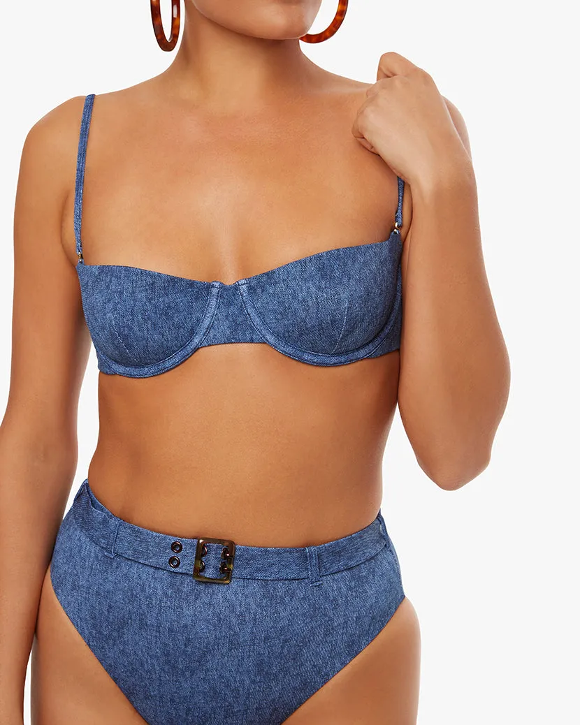 Balconette Denim Bikini Top sold by WeWoreWhat product image thumbnail 5