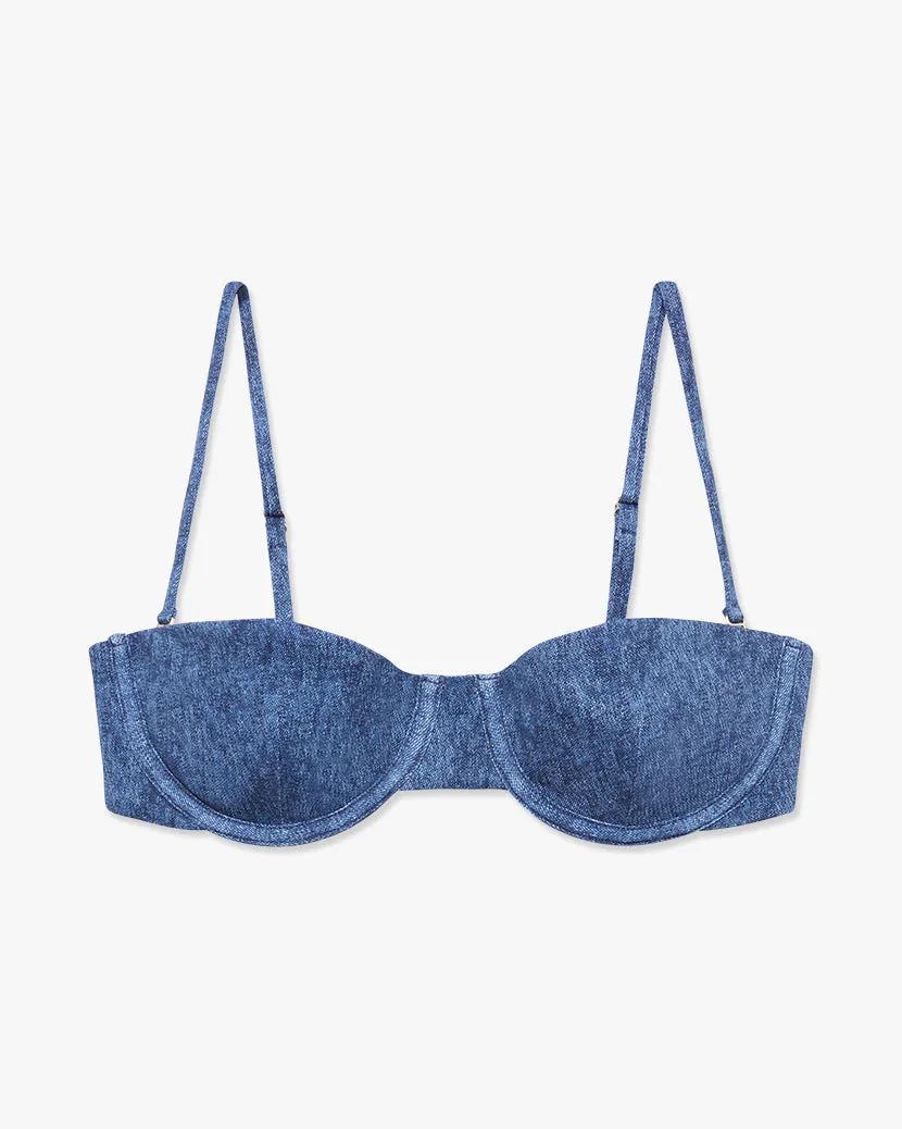Balconette Denim Bikini Top sold by WeWoreWhat product image thumbnail 2