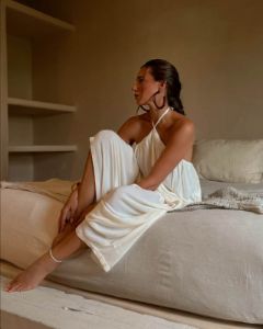 Halter Trapeze Maxi Dress sold by WeWoreWhat