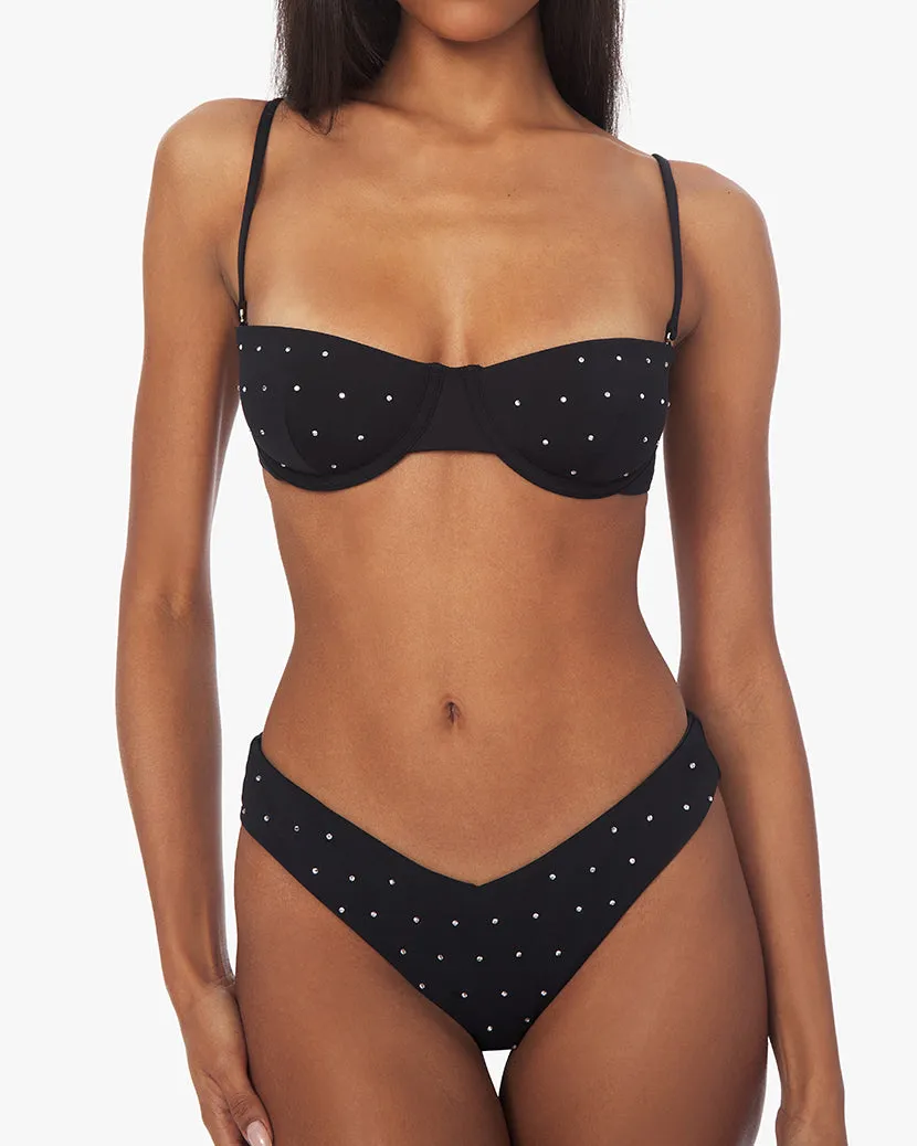 Balconette Rhinestone Tricot Bikini Top sold by WeWoreWhat