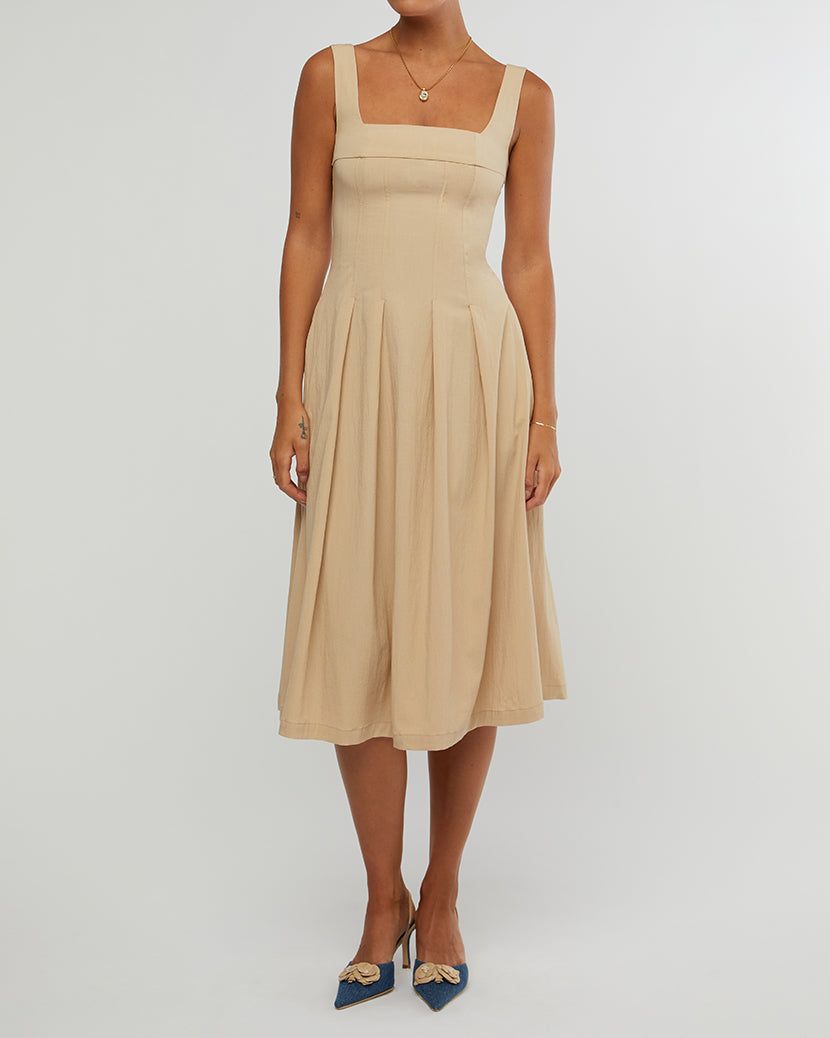 Corset Pleated Midi Dress sold by WeWoreWhat