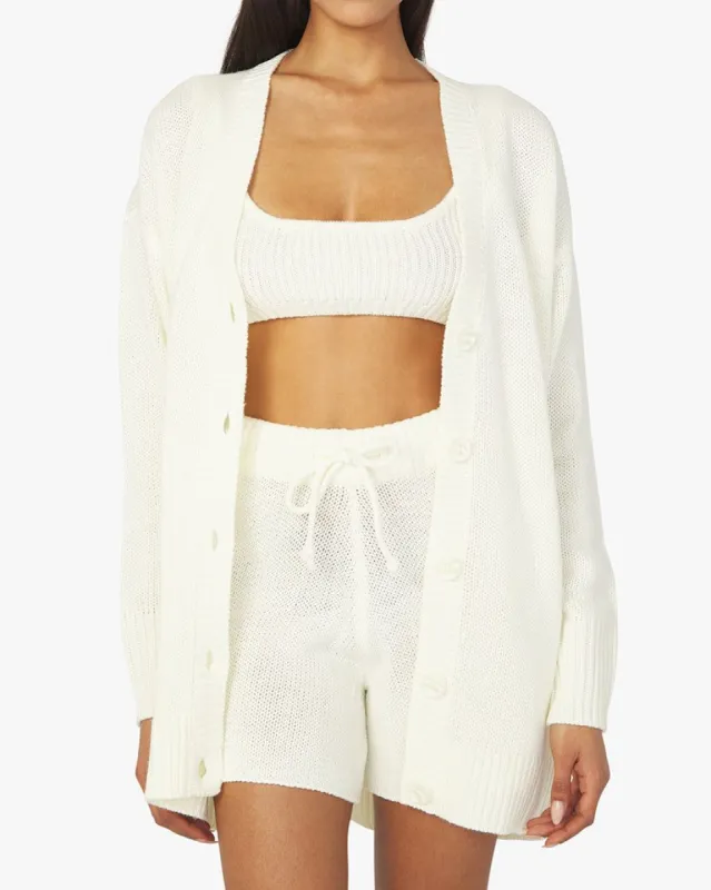 Dropped Shoulder Chunky Cozy Stitch Cardigan sold by WeWoreWhat