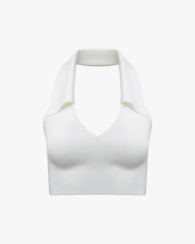 Collar Cable Knit Rib Halter sold by WeWoreWhat