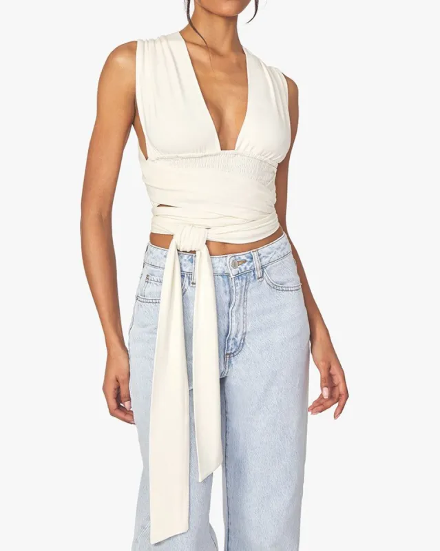 Multi Way Jersey Rayon Tie Top sold by WeWoreWhat