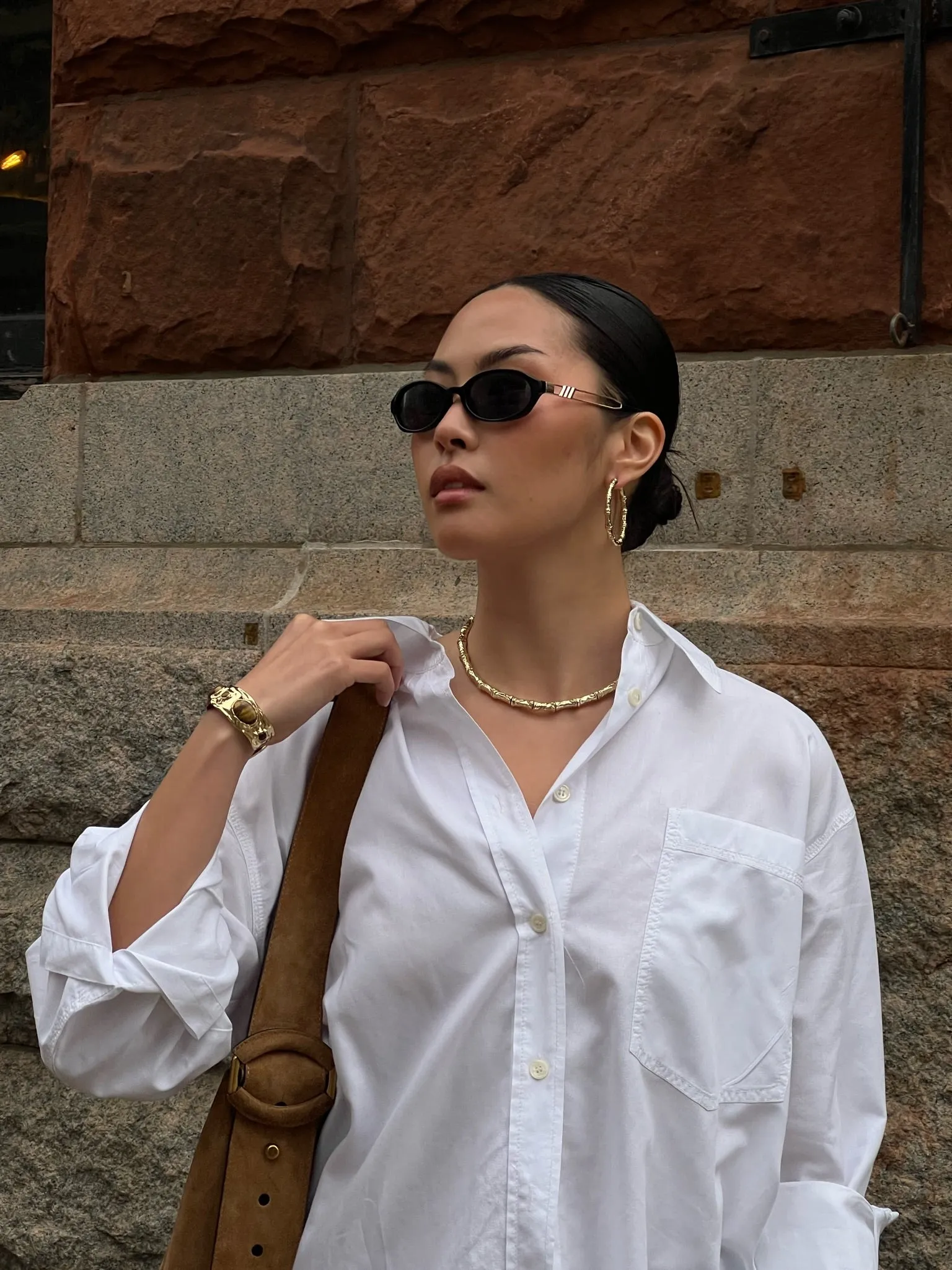 Hammered Bamboo Necklace sold by WeWoreWhat product image thumbnail 2