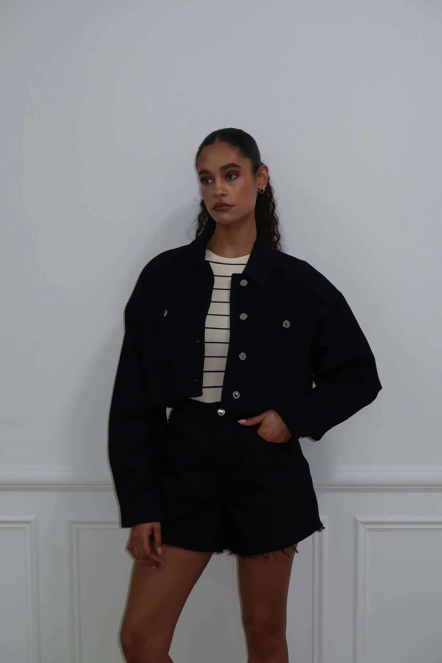 Cropped Denim Jacket sold by WeWoreWhat product image thumbnail 3