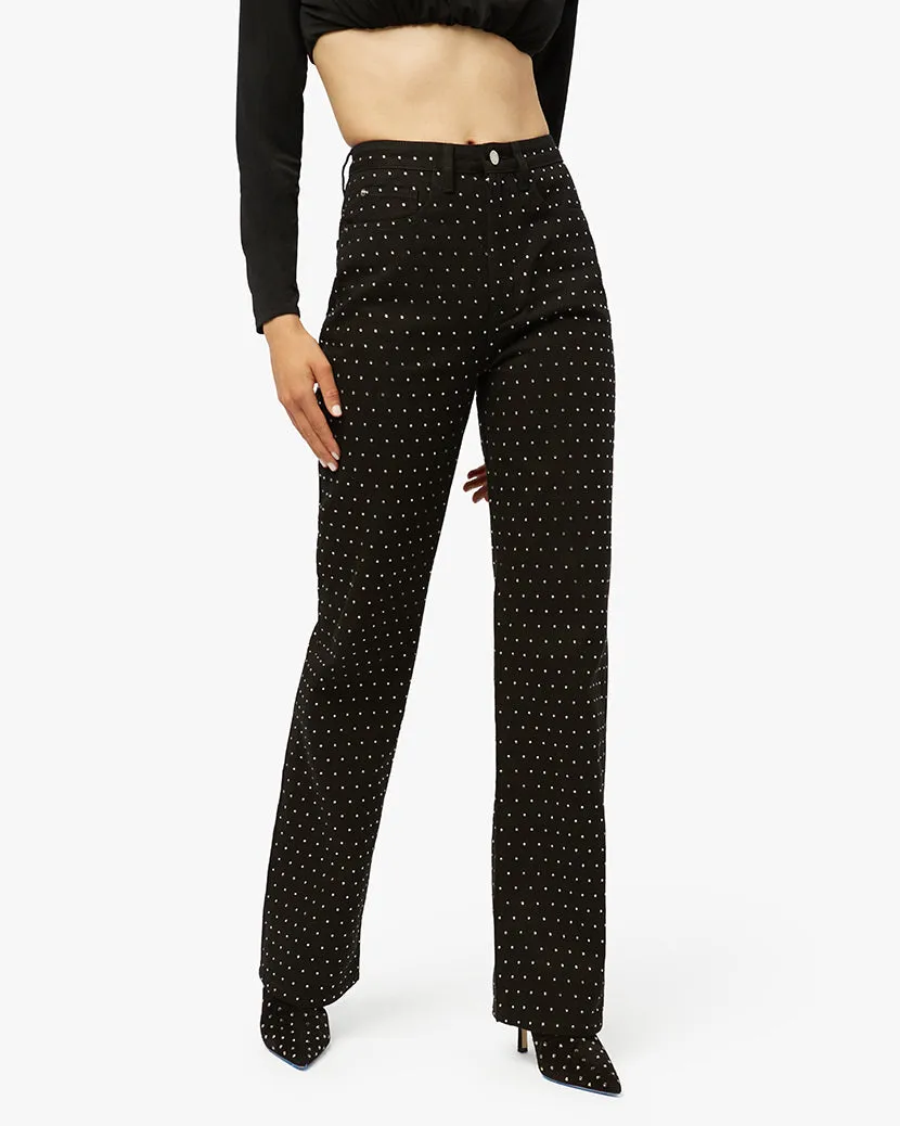 Rhinestone Twill Denim Straight Leg Jean sold by WeWoreWhat