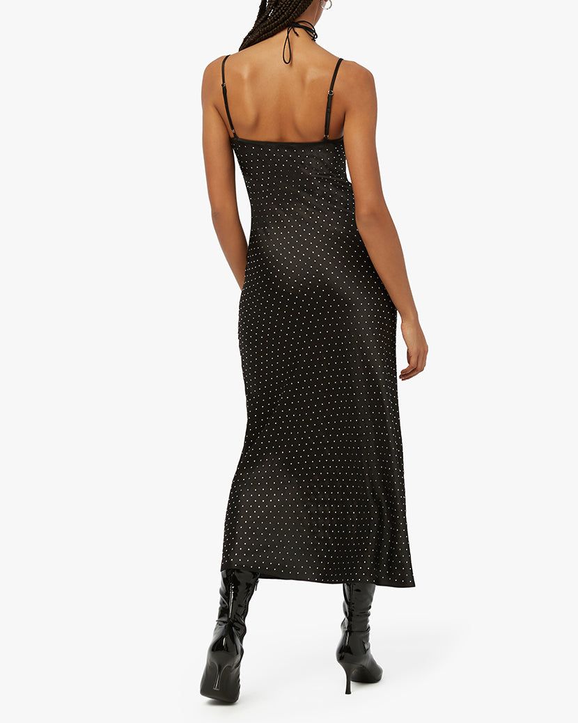 Slip Satin Charmeuse Rhinestone Midi Dress sold by WeWoreWhat product image thumbnail 4