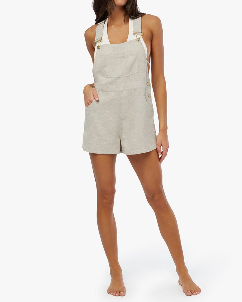 Basic Linen Short Overalls sold by WeWoreWhat