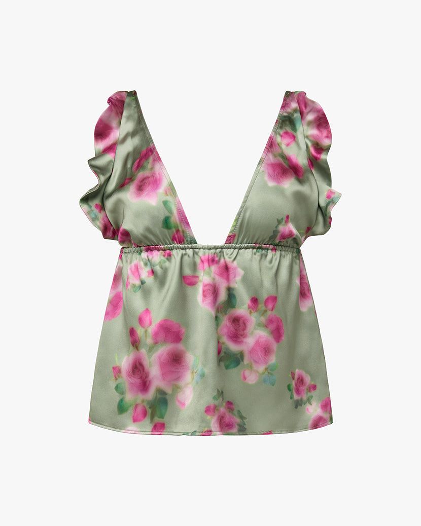 Ruffle Sleeve Silky Top sold by WeWoreWhat product image thumbnail 2