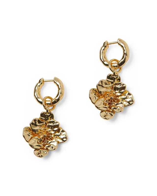 Hammered Floral Pendant Earring sold by WeWoreWhat