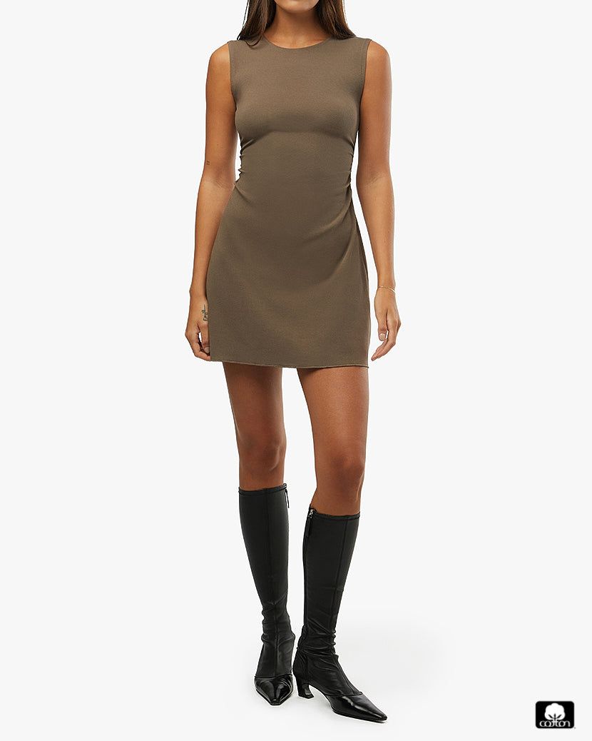 Ruched Muscle Tank Mini Dress sold by WeWoreWhat