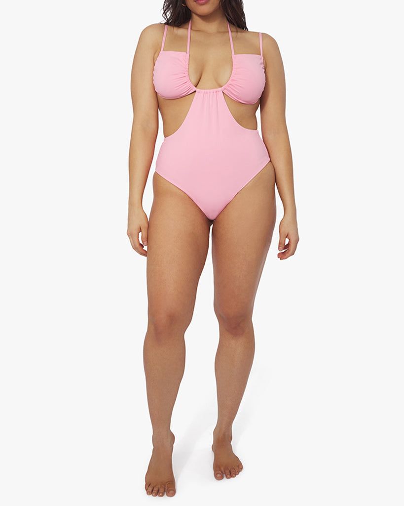 Ruched Cup Tie One Piece sold by WeWoreWhat