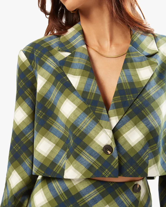 Boxy Cropped Vintage Plaid Blazer sold by WeWoreWhat