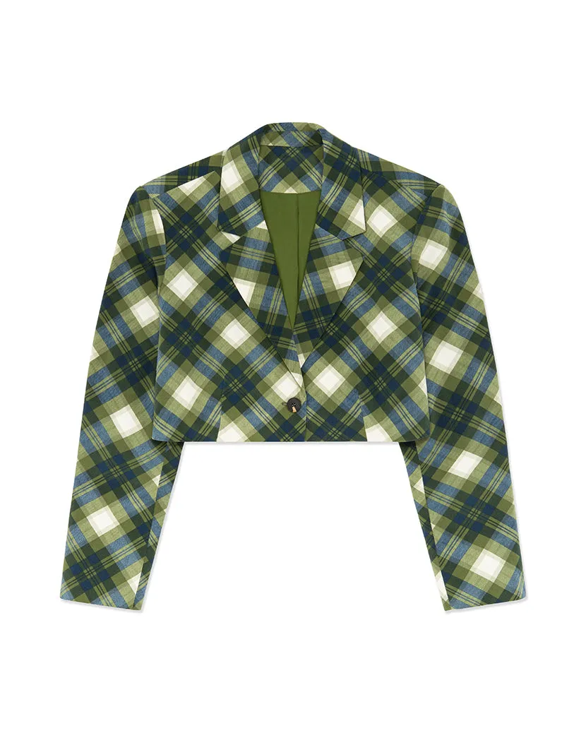 Boxy Cropped Vintage Plaid Blazer sold by WeWoreWhat product image thumbnail 2
