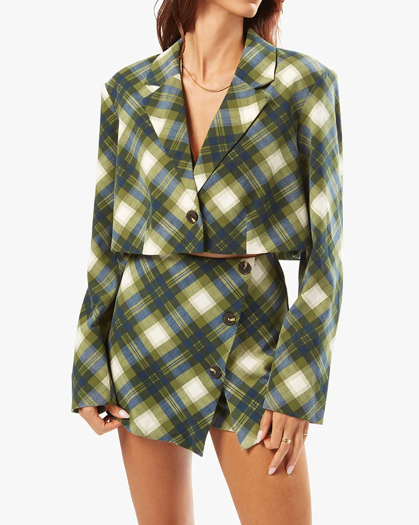 Boxy Cropped Vintage Plaid Blazer sold by WeWoreWhat product image thumbnail 4