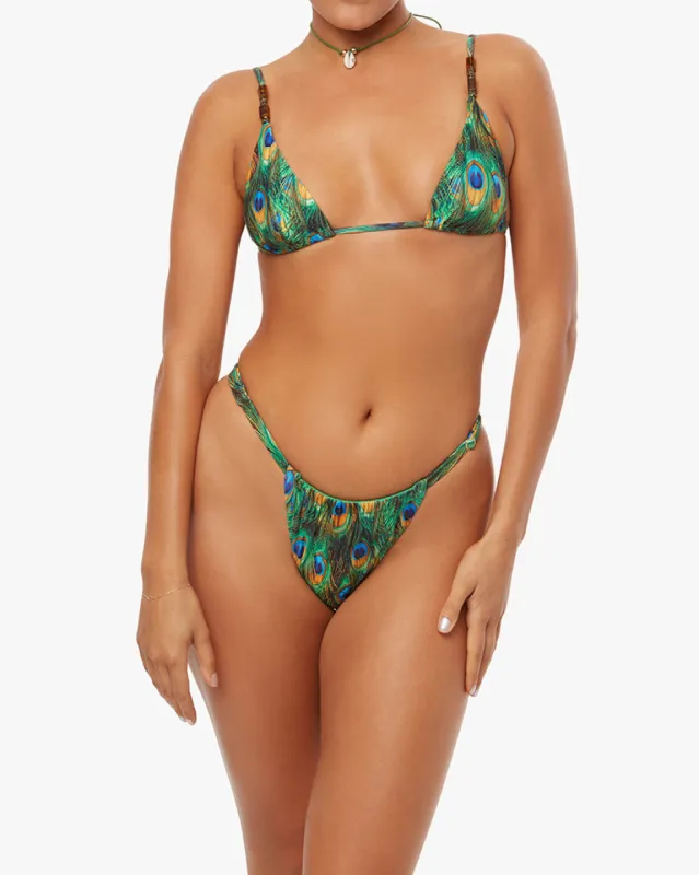 Beaded Cooper Peacock Bikini Top sold by WeWoreWhat
