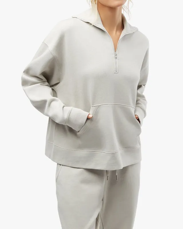 Half Zip Burnout Fleece Pull Over sold by WeWoreWhat