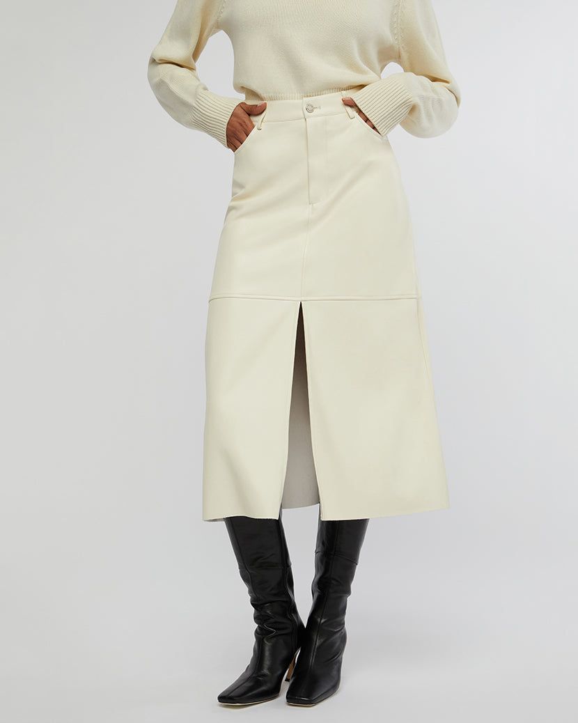 Vegan Leather Midi Skirt sold by WeWoreWhat