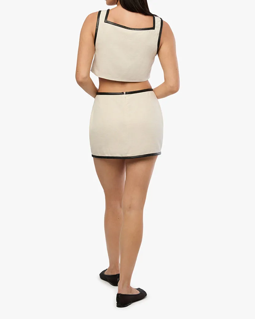 Leather Trim Mini Skirt sold by WeWoreWhat product image thumbnail 5