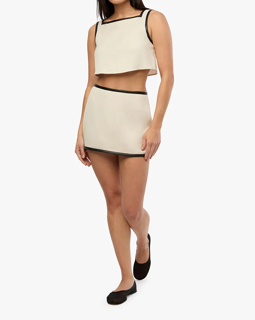 Leather Trim Mini Skirt sold by WeWoreWhat product image thumbnail 3