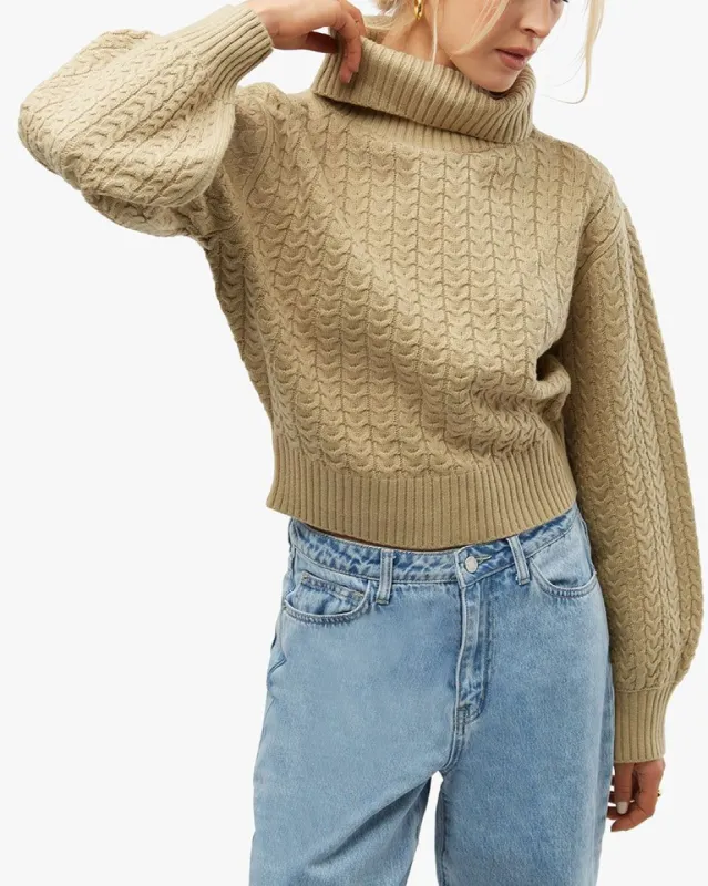 Turtleneck Cable Sweater sold by WeWoreWhat